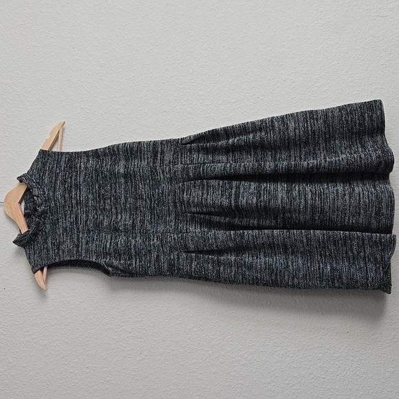 Ganni Anthropologie Pinnacle Tweed Knit Ruffle Mock Neck Fit and Flare Dress LP - Picture 3 of 11